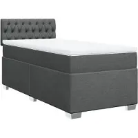 vidaXL Lit boxspring avec matelas gris foncé 90x190 cm Tissu