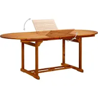 The Living Store Table de jardin 200x100x75 cm bois massif acacia