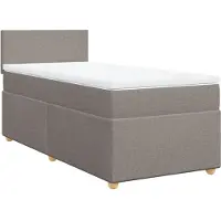 vidaXL Lit Boxspring avec matelas Taupe 80x200 cm Tissu