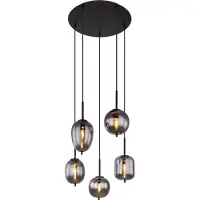 Globo Lighting Lampe suspendue Blacky noir 5 lumières
