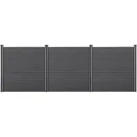 Neu.holz Clôture de jardin WPC avec poteaux Brise-vue Brise-vent Clôture à lamelles 183x531cm []