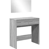 vidaXL Coiffeuse avec miroir gris Sonoma 80x39x80 cm