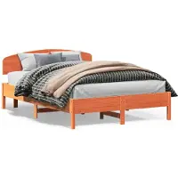 vidaXL Lit en pin massif sans matelas brun cireux 120x200 cm