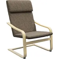 HOMCOM Fauteuil relax, chaise de relaxation, fauteuil de repos avec coussin, chaise oscillante, chaise de salle à manger avec aspect lin pour le salon, marron 65 x 69 x 98cm