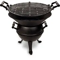 Floraland Grille en fonte pour les grillades au charbon de bois