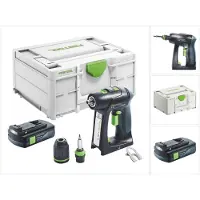 Festool C 18-Basic Perceuse-visseuse sans fil 18 V 45 Nm Brushless + 1x batterie 3,0 Ah + Systainer - sans chargeur