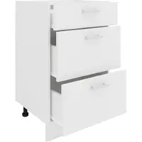 VCM Meuble de cuisine | Dimensions env. H. 82 x W. 50 x. T. 46 cm | Armoire avec trois tiroirs | Mobilier de cuisine - Esilo