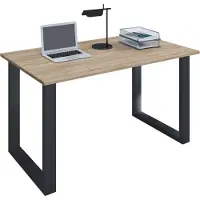 VCM Bureau en bois | H. 76 x W. 110 x T. 80 cm | Table d'ordinateur simple | pieds en métal de haute qualité | Table de travail | Mobilier de bureau - Lona U