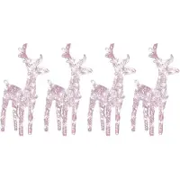 vidaXL Arbre de Noël animaux 4 pcs 160 LED acrylique blanc chaud