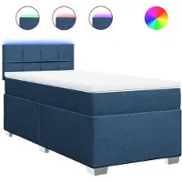 vidaXL Lit boxspring avec matelas bleu 90x190 cm Tissu