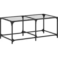 vidaXL Table basse avec plateau en verre Transparent 98,5x50x40 cm Acier