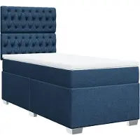 vidaXL Lit boxspring avec matelas bleu 100x200 cm Tissu