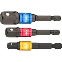 Vigor V7603/3 Jeu d'adaptateurs à douilles entraînement 1/4" 6.3 mm sortie 1/4" 6.3 3/8