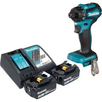 Makita DDF 083 RF Perceuse-visseuse sans fil 18 V 40 Nm 1/4'' Brushless + 2x batterie 3,0 Ah + chargeur