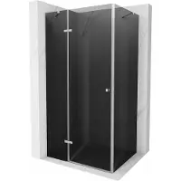Mexen Cabine de douche Roma avec porte battante 70 x 90 cm, Noir graphite, Chrome - 854-070-090-01-40