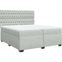 vidaXL Lit boxspring avec matelas gris clair 200x200 cm velours