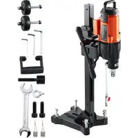 Vevor Carotteuse à Diamant avec Support Diamètre Max. 26 cm Profondeur 60 cm 2500 W Perceuse au Diamant 750 tr/min Appareil de Forage Diamant Perçage Humide pour Percer Trous Béton Armé Construction