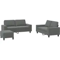 vidaXL Ensemble de canapés 3 pièces gris foncé Tissu