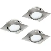Eglo Spot de plafond LED Pineda Square (3x) 3x6w - 3000K - 8,4cm nickel