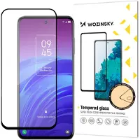 Wozinsky Verre trempé durable 9H pour écran complet TCL 20L avec cadre résistant aux rayures, noir
