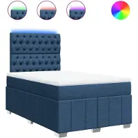 vidaXL Lit boxspring avec matelas bleu 120x190 cm Tissu