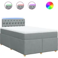 vidaXL Lit boxspring avec matelas gris clair 120x200 cm Tissu