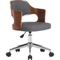 vidaXL Chaise de bureau pivotante Gris Bois courbé et tissu