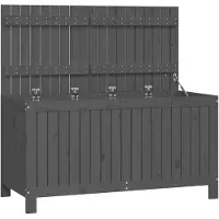 vidaXL Coffre de jardin Gris 121x55x64 cm Pin massif