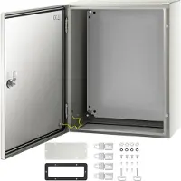 Vevor Boîtier en acier NEMA, 20 x 16 x 8\'\' Boîtier deen acier NEMA 4X, IP66 étanche à l'eau et à la poussière, boîtier de raccordement électrique pour l'extérieur/intérieur, avec plaque de montage