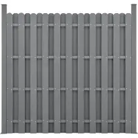 Neu.holz Clôture de jardin WPC Protection visuelle Protection contre le vent Clôture à lamelles 376x185cm Gris []