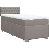 vidaXL Lit Boxspring avec matelas Taupe 80x200 cm Tissu