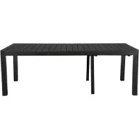 Ebuy24 Grup Table de jardin, 2 extensions inclues, 223-343 cm, noir/noir.