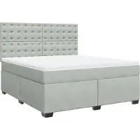 vidaXL Lit boxspring avec matelas gris clair 180x200 cm velours