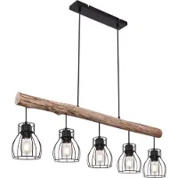 Globo Lighting Lampe à suspendre métal noir, 5x E27