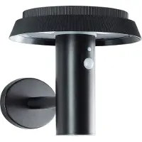 Brilliant Applique murale extérieure solaire noire ALVERO | incl. détecteur de mouvement | 4W 500lm 3000K | métal/plastique