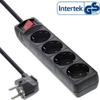 InLine 16443D multiprise, 4x contact de protection, avec interrupteur, 3m, noir