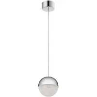 Kichler Suspension LED Moonlit, chrome poli, 20,9 W, blanc chaud, 2131 lm, métal, dimensions : 180 x 20 x 20 cm, IP20, Quintiesse