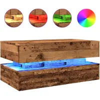 vidaXL Table basse avec lampes LED imitation vieux bois 90x50x40 cm