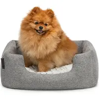 Lionto Lit pour chien chiné avec coussin réversible, 60x50 cm, gris /2