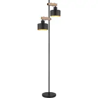 Globo Lighting Lampadaire métal noir mat, 2x E27