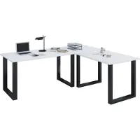 VCM Bureau en bois | Plaine de bureau d'angle | 160x160 | Forme L gauche ou droite | Plaque de table de travail 80 cm de profondeur | Meubles de bureau de table d'ordinateur - Lona U