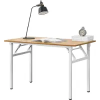 Neu.haus [] Table pliante - 120 x 60cm Bureau Table d'ordinateur Table pliante hêtre / blanc