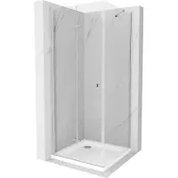 Mexen Lima cabine de douche pliante 90 x 90 cm, transparent, chrome + receveur Plat - 856-090-090-01-00-4010