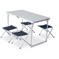 Pinguin Furniture Set Folding Camping Table Argenté
