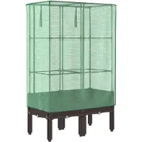 vidaXL Lit surélevé avec serre aspect rotin 80x40x140 cm