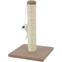 Cofi1453® Arbre à chat en forme de T inversé -sisal Arbre à chat avec sisal naturel 35cm de haut Blanc-Brun