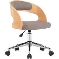 vidaXL Chaise de bureau pivotante Taupe bois courbé et tissu