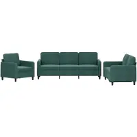 vidaXL Ensemble de canapés 3 pièces vert foncé velours