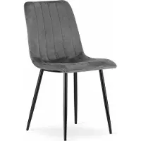 Leobert Chaise - - Lava - Velours Gris Foncé - 43 X 51 X 90 Cm