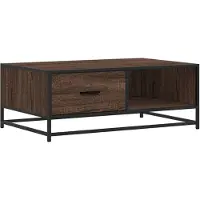 vidaXL Table basse marron imitation chêne 90x57x35 cm Bois composite métal